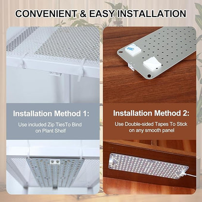8Pack Flat Panel Grow Lights for Indoor Plants, Seed Starting, Vegetables with 4/8/12 Hr Timer, 80W Full Spectrum LED Plant Growing Lamps for Cabinet/Shelves/Greenhouse, Plug-and-Play, Connect Freely