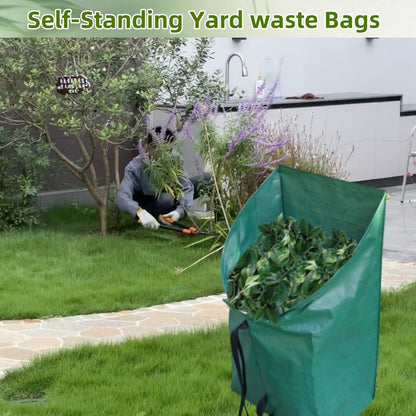2 pack 53 gallons Leaf Collector Reusable Yard waste bags Heavy Duty Extra Large lawn Leaf Bags Chute With Handles Garden dustpan Bags for Leaves Debris Grass Clipping