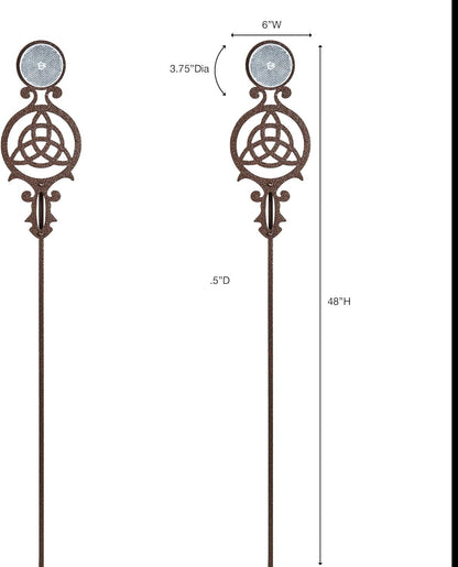 Touch of Class Pathways Reflective Driveway Marker Stake Set of Two for Outdoor Use | Celtic Knot Emblem Design | Personalized Tall Reflector Set of 2 | Weathered Bronze Durable Finish