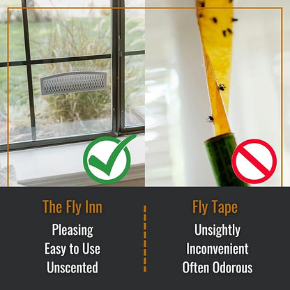 Dr. Killigan's The Fly Inn | Sticky Window Traps | Indoor Insect Trap | Catches and Hides Bugs | Better Than Fly Paper or Ribbon | Get Rid of Flies | (2+4, Gray)