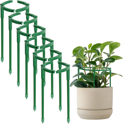12 Pack Plant Support Stakes, 6.3 x 9.8 Inch Plastic Plant Cage Holders, Half Round Plants Support, Garden Flower Stakes for Indoor Outdoor Climbing Plants Vegetable Flower Pot