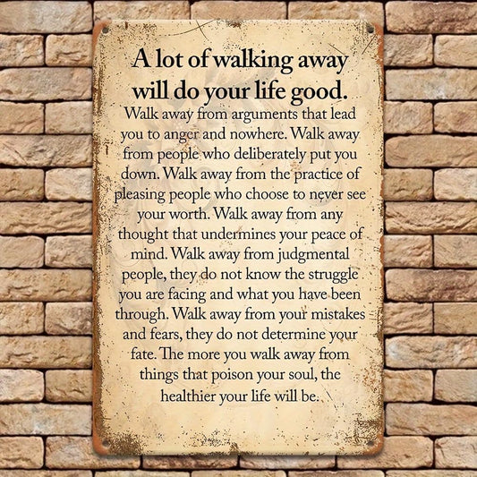 Inspiring iron walls for home offices - interior portrait hanging decorations - weather-resistant metal signs with messages of empowerment 8 "x12" no electricity required.