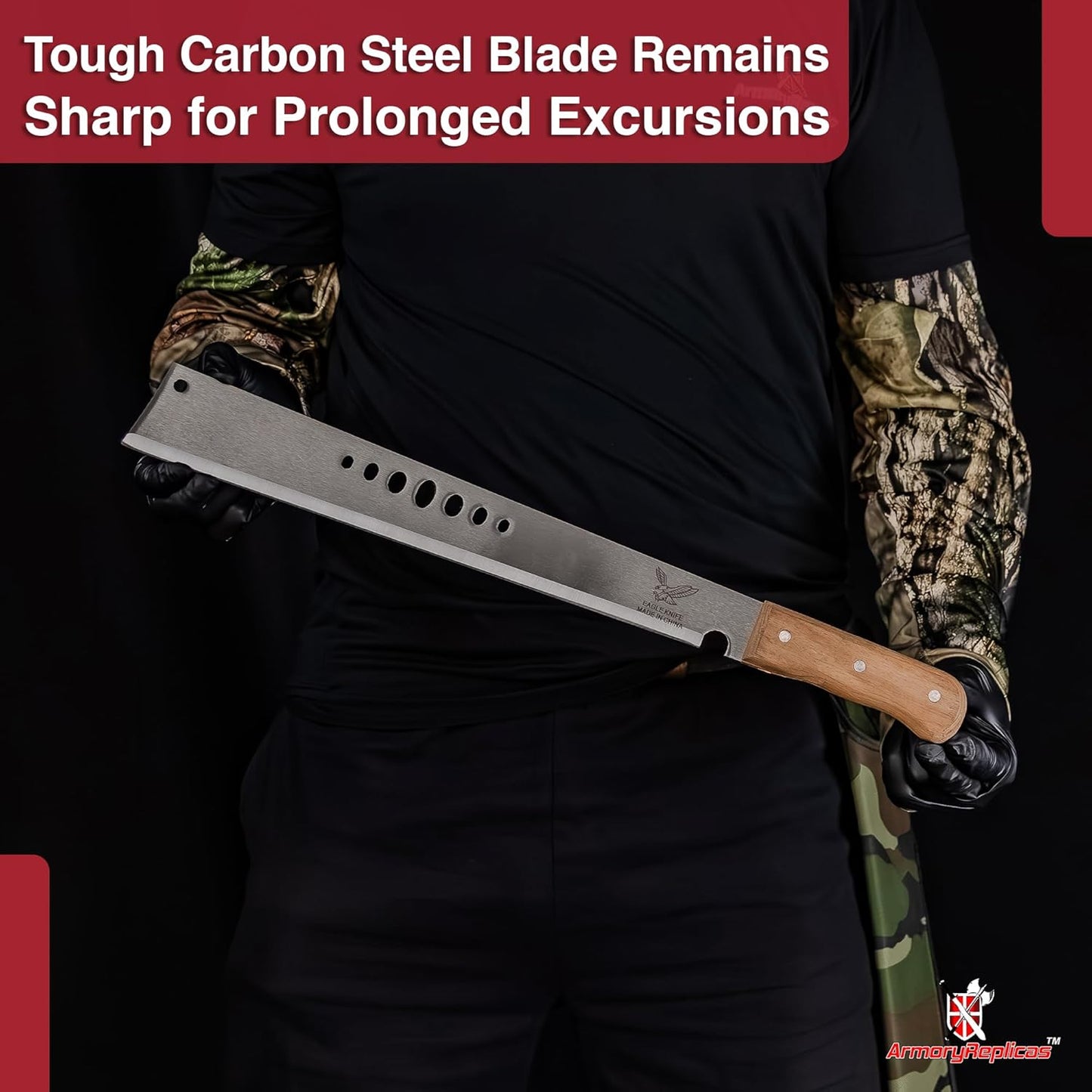 Armory Replicas Full Tang Machete Knife - Multipurpose Outdoor Camping Tool