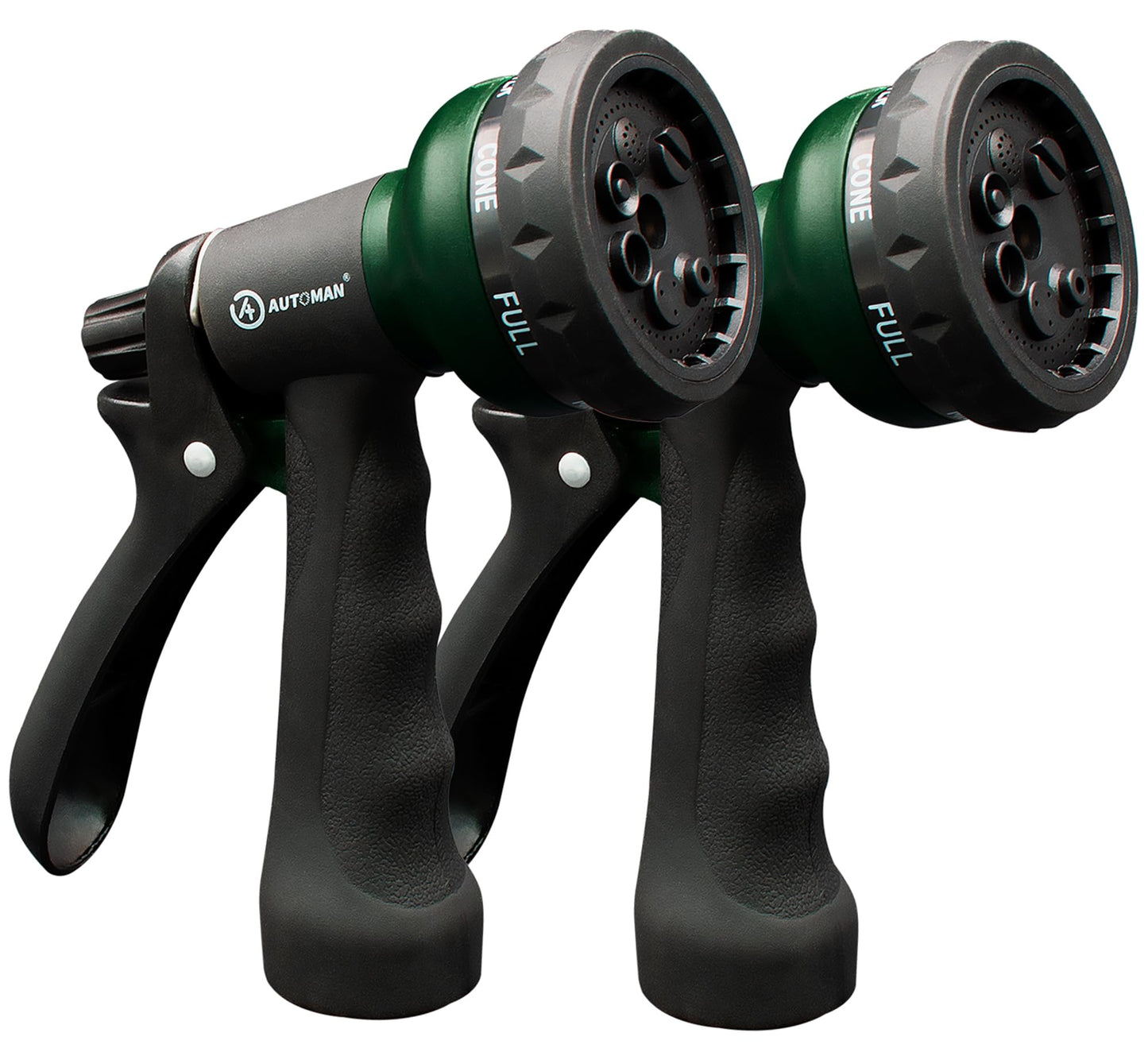 AUTOMAN Garden Hose Nozzle 2PK, ABS Water Spray Nozzle with 7 Adjustable Patterns, Slip Resistant