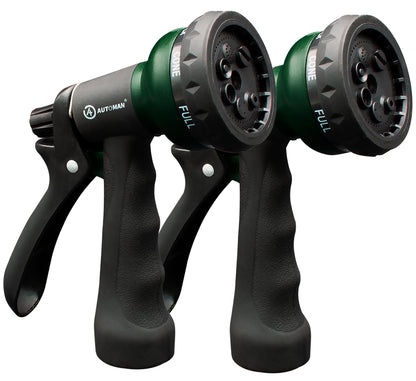 AUTOMAN Garden Hose Nozzle 2PK, ABS Water Spray Nozzle with 7 Adjustable Patterns, Slip Resistant