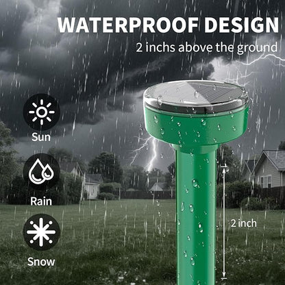 Mole Repellent Solar Powered,Gopher Repellents,Ultrasonic Mole Repellent Waterproof Vole Repellent is Suitable for Lawn, Courtyard and Vole Repellent Outdoor for Yard (8)