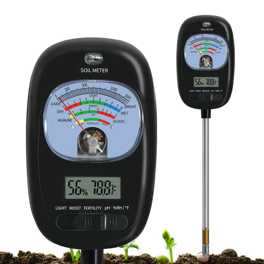 7-in-one Soil Test Kit, Soil Moisture Meter/PH Meter/Sunlight Intensity/Fertility Soil Tester, LCD