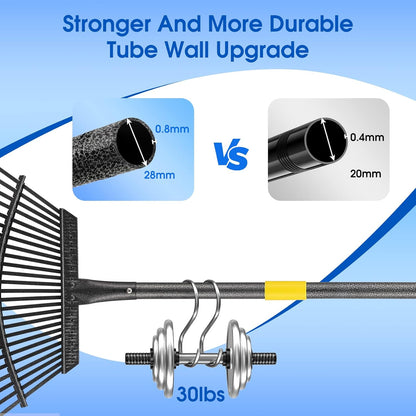65 Inch Rake for Leaves, Rakes for Lawns Heavy Duty Hoe Lawns Leaf Lawn Leveling Rake Yard Tools for Picking up Leaves, Grass Clippings, Garbage with 25 Metal Tines Ergonomics Adjustable Handle