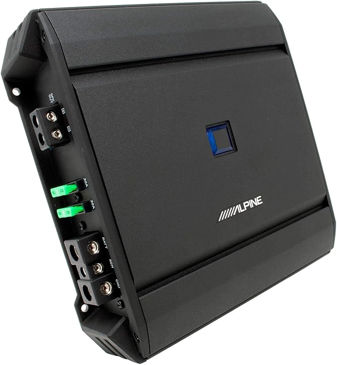 Alpine R2-SB10V-BNDL 10" Type-R Halo Loaded Enclosure with S-A60M 600 Watt Mono Amplifier and RUX-KNOB.2 Bass Knob