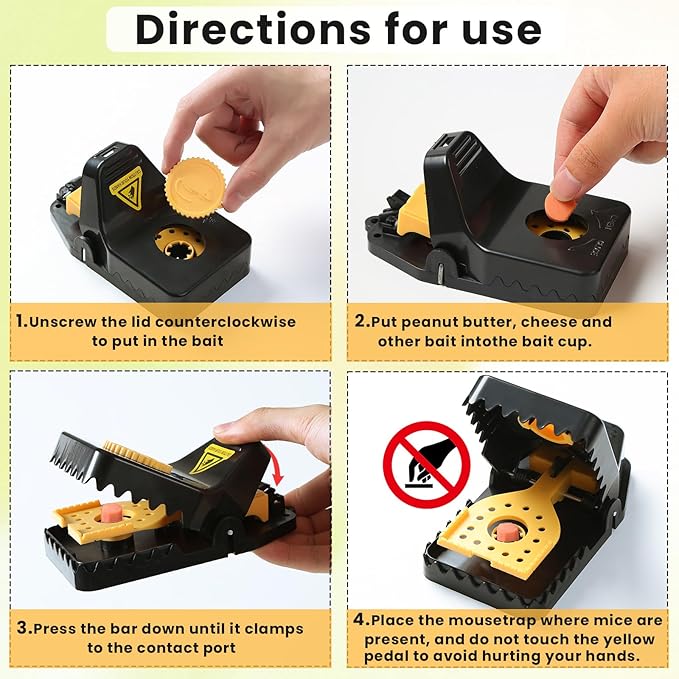 Mouse Traps, Rat Trap Quick Effectively Mouse Trap Rat Traps Indoor for Home, Plastic Mousetraps Indoor Outdoor Use Snap Traps for Mice Used Anywhere, Quick Set Up and Reusable Mouse Traps 9set