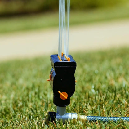 Melnor MiniMax Spike Sprinkler, 4000 Sq Ft: 360°, Flow, Width, Range Adjust