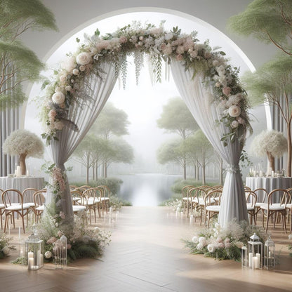 8’ Metal Garden Arch Arbor for Wedding, Bridal Party, Various Events, Garden Archway or Focal Point with/Without Climbing Plants Vines Flowers or Festival Decorations White