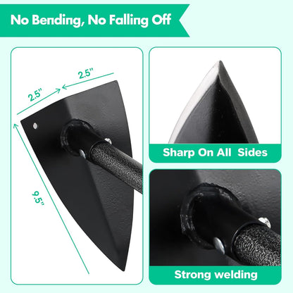 Garden Hoe, Heavy Duty Trenching Hoes with 72 Inch Long Handle, Sharp Edge Triangle Weeding Hoe Garden Tools for Weeds Removal,Cultivating,Digging,Loosen Soil, Trenching, Landscaping Manual Weeder
