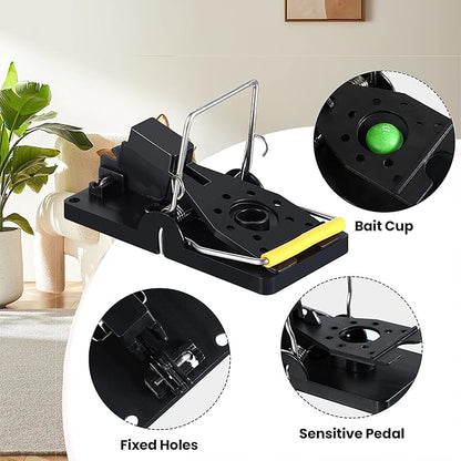 Grandpa Gus's Pest Control Large Snap Traps for Mice/Rats (6 Pack) Bundle with 1 Pack Rodent Lure, Food-Grade Bait, 0.5 oz