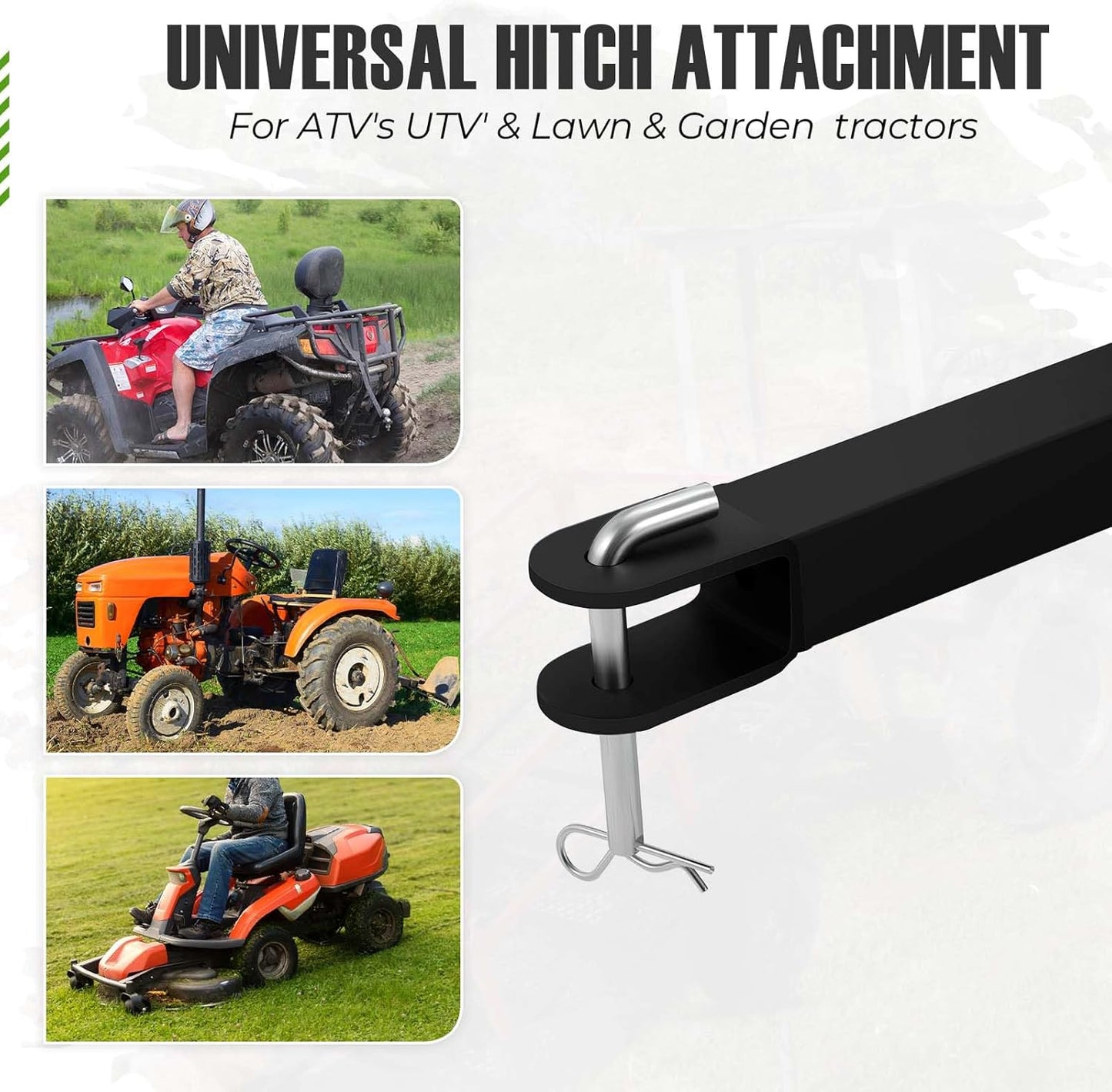 500 LBS Tow Behind ATV Trailer Dump Cart, Heavy Duty Pull Behind Yard Wagon Garden Cart with 2 Wheels, for Tractor, ATV, UTV, Outdoor Lawn Mower