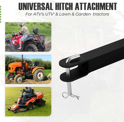 500 LBS Tow Behind ATV Trailer Dump Cart, Heavy Duty Pull Behind Yard Wagon Garden Cart with 2 Wheels, for Tractor, ATV, UTV, Outdoor Lawn Mower