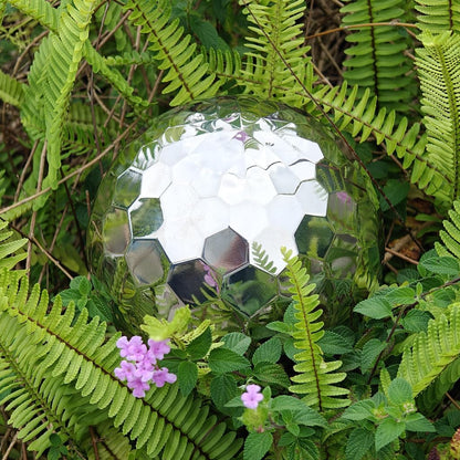 304 Stainless Steel Gazing Ball Sculptures Diamond Ball Decoration Mirror Hollow Decor Ball Reflective Garden Sphere Hollow Metal Ball Ornament Statues Gazing Globe for Home Garden (6 inch)
