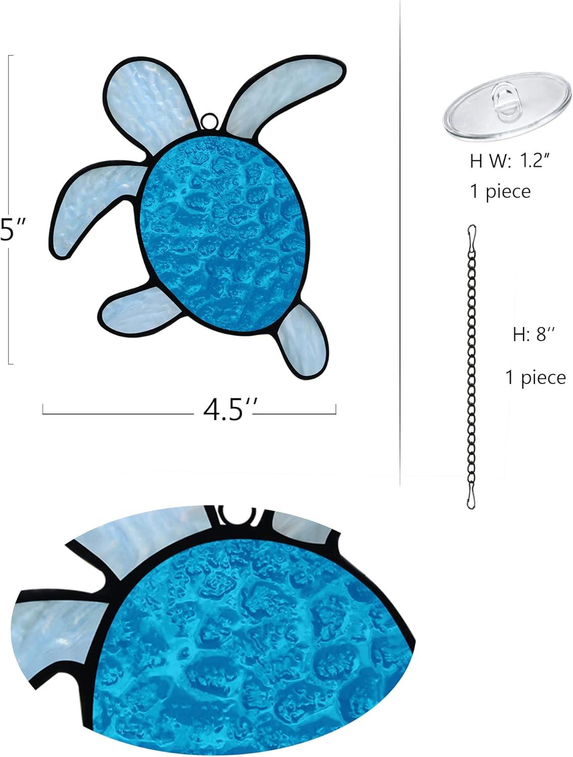 Sea Turtle Decor Stained Glass Window Hangings,Sea Turtle Sun Catcher Wall Art Window Decor for Bathroom Living Room Beach Theme Sea Life Birthday Gift for Women