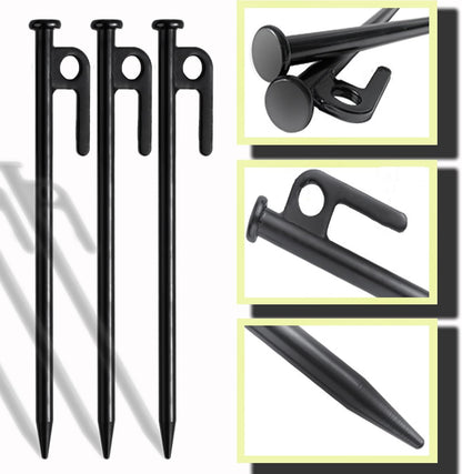 Tree Stakes Kits, Tree Stakes and Supports Kits for Hurricane Protection & Bad Weather, Include 6 PCS 11.8" Heavy Duty Steel Tree Stake, 6 PCS 15.8" Tree Straps and 100 FT Rope