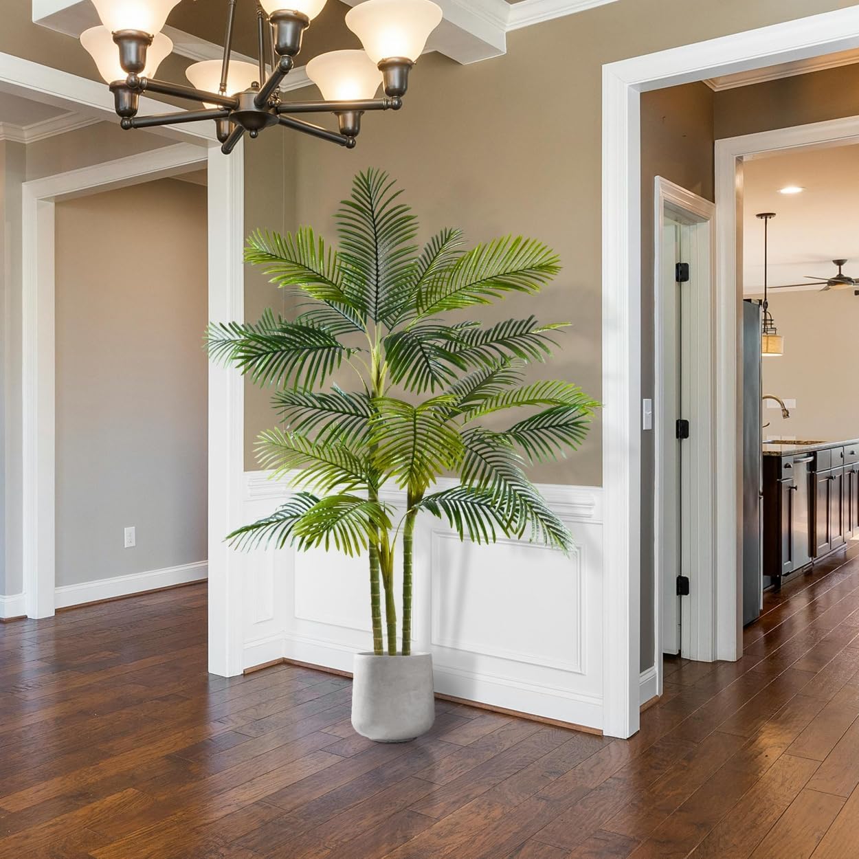 Artificial Palm Tree, 7ft Fake Areca Palm Plant with Basket, Large Faux Phoenix Palm UV Resistant Plants for Indoor Outdoor Home Garden Patio Office Décor