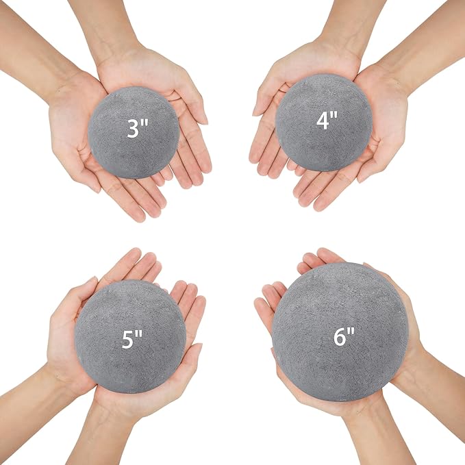 Skyflame Ceramic Balls, Set of 15 Round Fire Stones Set for Indoor and Outdoor Fire Pits or Fireplaces Accessory, 3 Inch, Gray