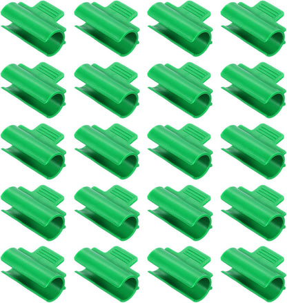 uxcell Greenhouse Clamps for 1inch PVC Pipe, 20pcs Greenhouse Film Clamps Shading Net Rod Clip Garden Hoops for Row Cover, Greenhouse Plastic Sheeting(Green)