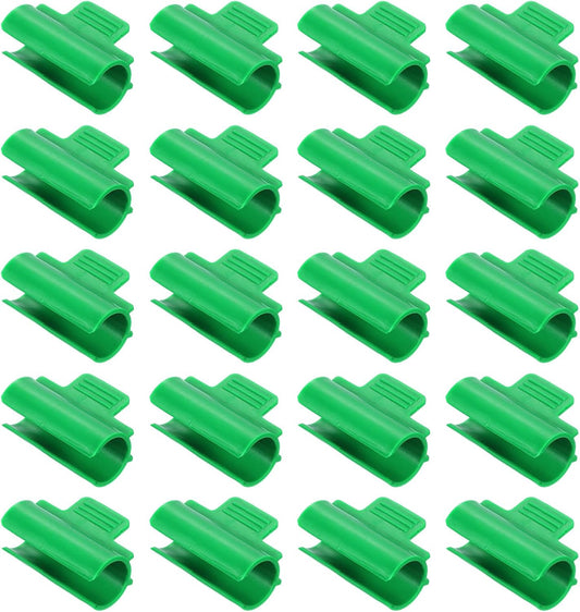 uxcell Greenhouse Clamps for 1inch PVC Pipe, 20pcs Greenhouse Film Clamps Shading Net Rod Clip Garden Hoops for Row Cover, Greenhouse Plastic Sheeting(Green)