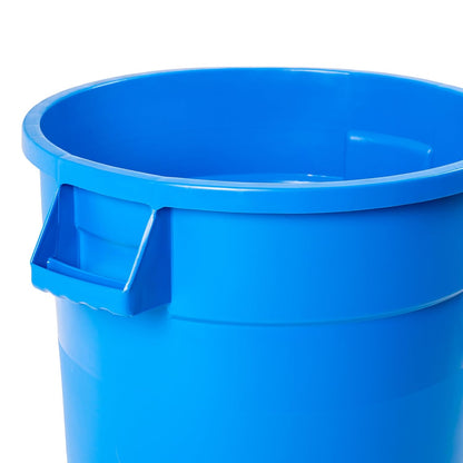 PRO&Family 20 Gallon Trash Can with Lid Round Ingredient Storage Containers Recycling Bin Kitchen Garbage Can Office Garbage Can Trash Barrel Plastic Barrel Yard Waste Bin Outdoor Trashcan (4, Blue)