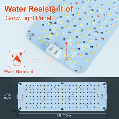 FECiDA 4Pack Grow Lights for Seed Starting, 2025 40W Flat Grow Light Panels for Shelves, Under Cabinet/Counter, Greenhouse, Indoor Plants, 4,8,12 Hr Timer, Free Linking