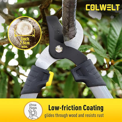 Colwelt Loppers Hedge Clippers Garden Shears 3Pcs, Compact Garden Loppers Shear Set with 17?™â€?Bypass Branch Cutters & Hedge Shears & Pruners, Tree Shrub Care Kit for Lopping with Soft Grip Handle