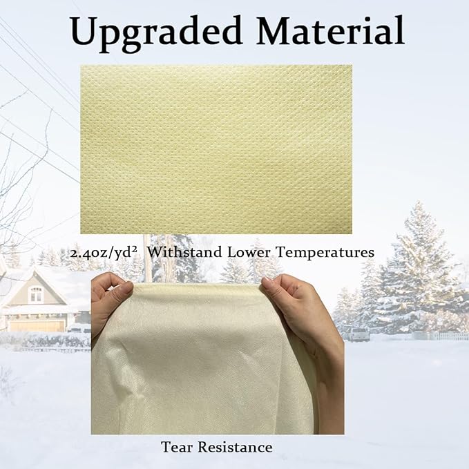 gardtree Winter Tree Covers Freeze Protection 47.2" x 70.8" 4 Packs, Thicker 2.4oz/yd² Garden Covers Frost Protection, Outdoor Plant Protector with Zipper Drawstring for Shrubs, Potted Plants