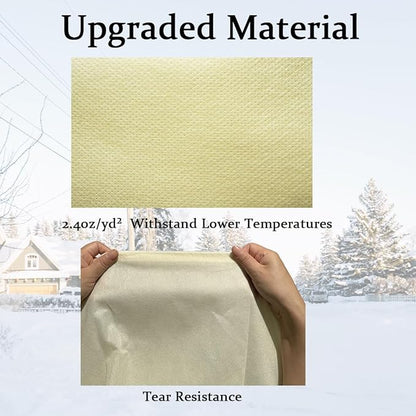 gardtree Plant Covers Freeze Protection 47.2" x 70.8" 2 Packs 2.4oz/yd², Thickened Winter Plant Frost Protection Garden Cold Weather Tree Wrap with Zipper Drawstring for Outdoor Shrub Potted Plant