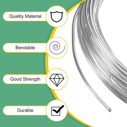 1.5mm Bonsai Training Wire, 16.4 Feet Total Anodized Aluminum Bonsai Wires for Bonsai Tree Shaping/Branches Fixing/Trunk Holding/DIY Crafting [Silver]