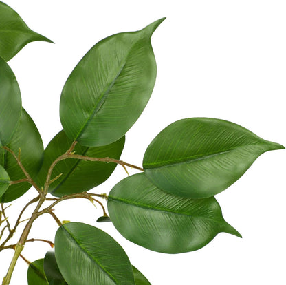 Ficus Leaves Artificial Branches 35.4" Faux Ficus Tree Branches Fake Greenery Plant Spray for Tree DIY Arch Wedding Bouquet Wreath Wall Decor - 3PCS
