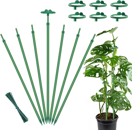 Extendable Plant Stakes,Adjustable Length from 14.3IN to 25IN Monstera Support Stakes with