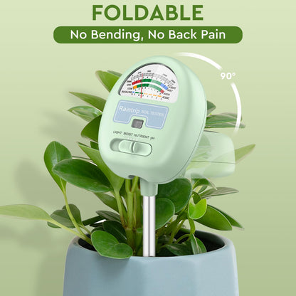 Soil Moisture Meter,4-in-1 Soil Ph Meter, Soil Tester for Moisture, Light,Nutrients, pH,Soil Ph