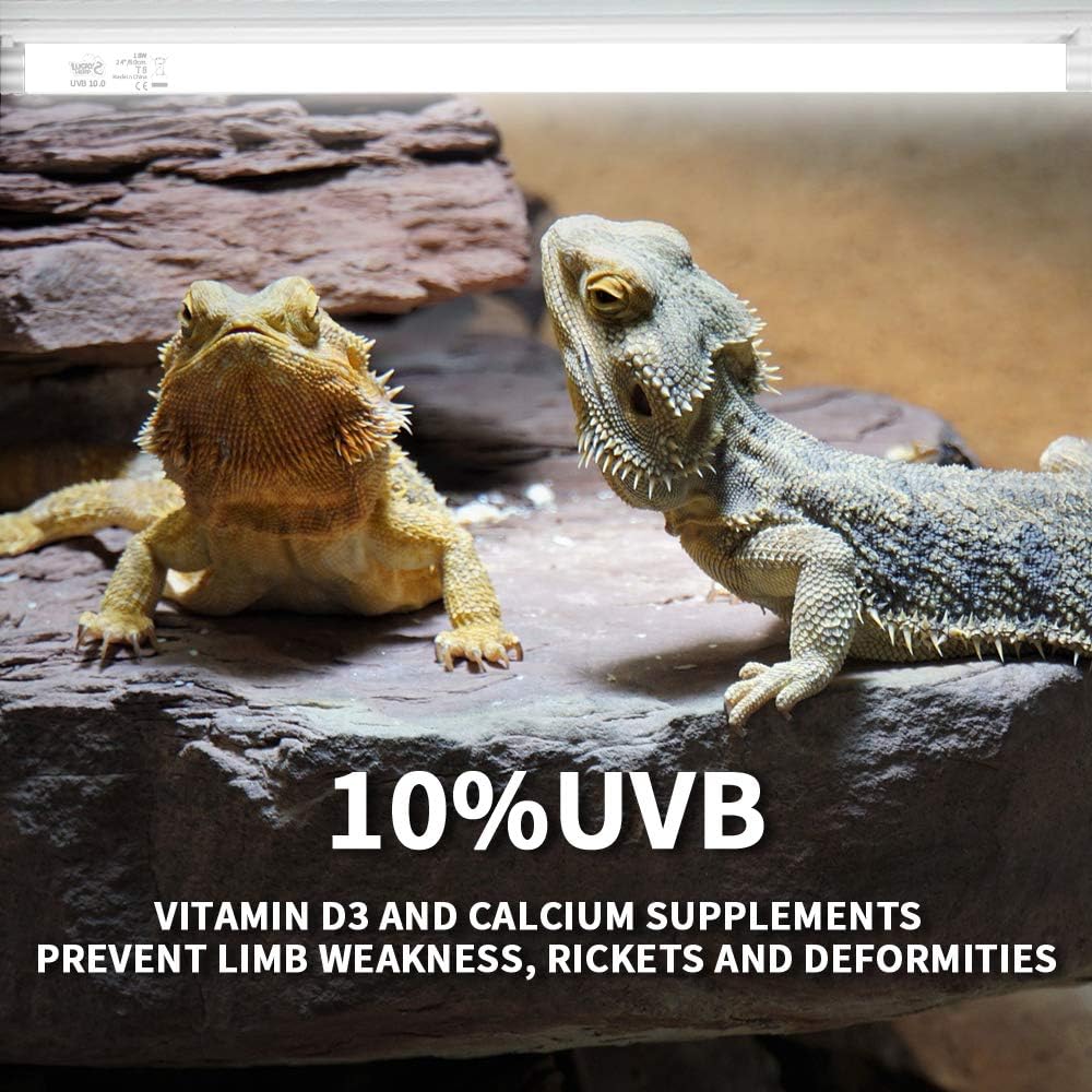 LUCKY HERP 24inch 18W T8 UVB 10.0 Reptile Light, UVA UVB Bulb, Fluorescent Lamp for Reptiles Amphibian