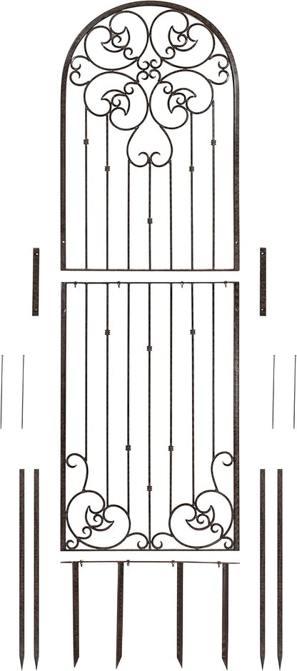 H Potter Outdoor Metal Wall Art Decor or Trellis for Climbing Plants Garden Panel Roses Vines Privacy Includes Brackets for Hanging X Large with 4 Mounts