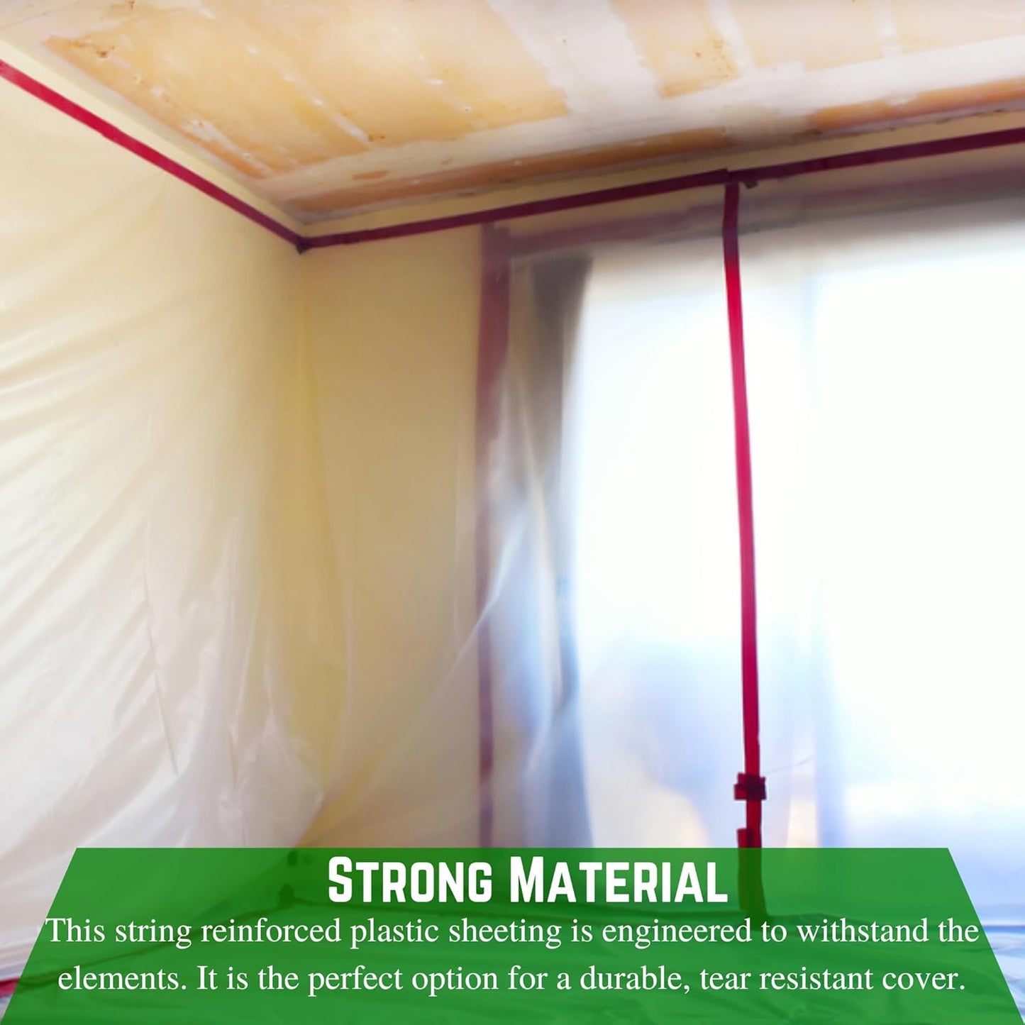 Farm Plastic Supply - Dura Skrim String Reinforced Clear Plastic Sheeting - 6 Mil - (24' x 100') - Reinforced Poly Film Tear Resistant, Weatherproof, Vapor Barrier Polyethylene Roll for Construction