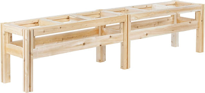 Greenes Fence Six Bucket Elevated Cedar Wood Garden Frame, 84 in. x 16 in. x 20 in. - Made in USA with North American Cedar
