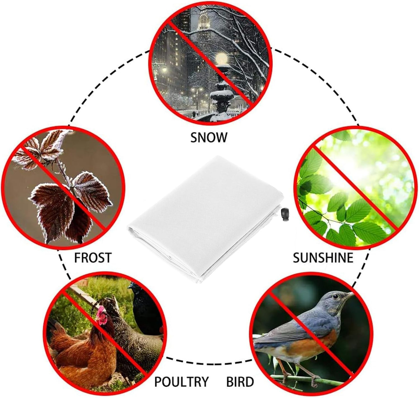 Homimp Plant Covers Freeze Protection, 4 Pack Frost Covers with Zipper Drawstring (23.6" x 31.5") Plant Protection Cover Bags for Outdoor Winter Frost Cold Weather Shrubs Trees Jacket Covers(White)