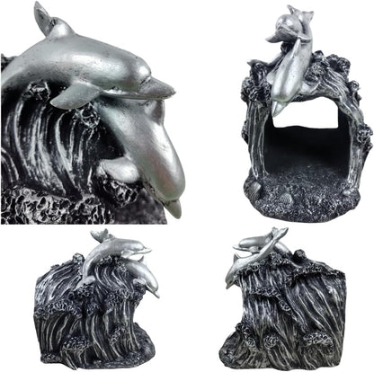 coolboy Dolphin Statue Gutter Downspout Extension Decorative,Animal Garden Statue Outdoor Decor,3"×4" Rain Gutter Downspout Splash Block,Rain Downspout Diverter