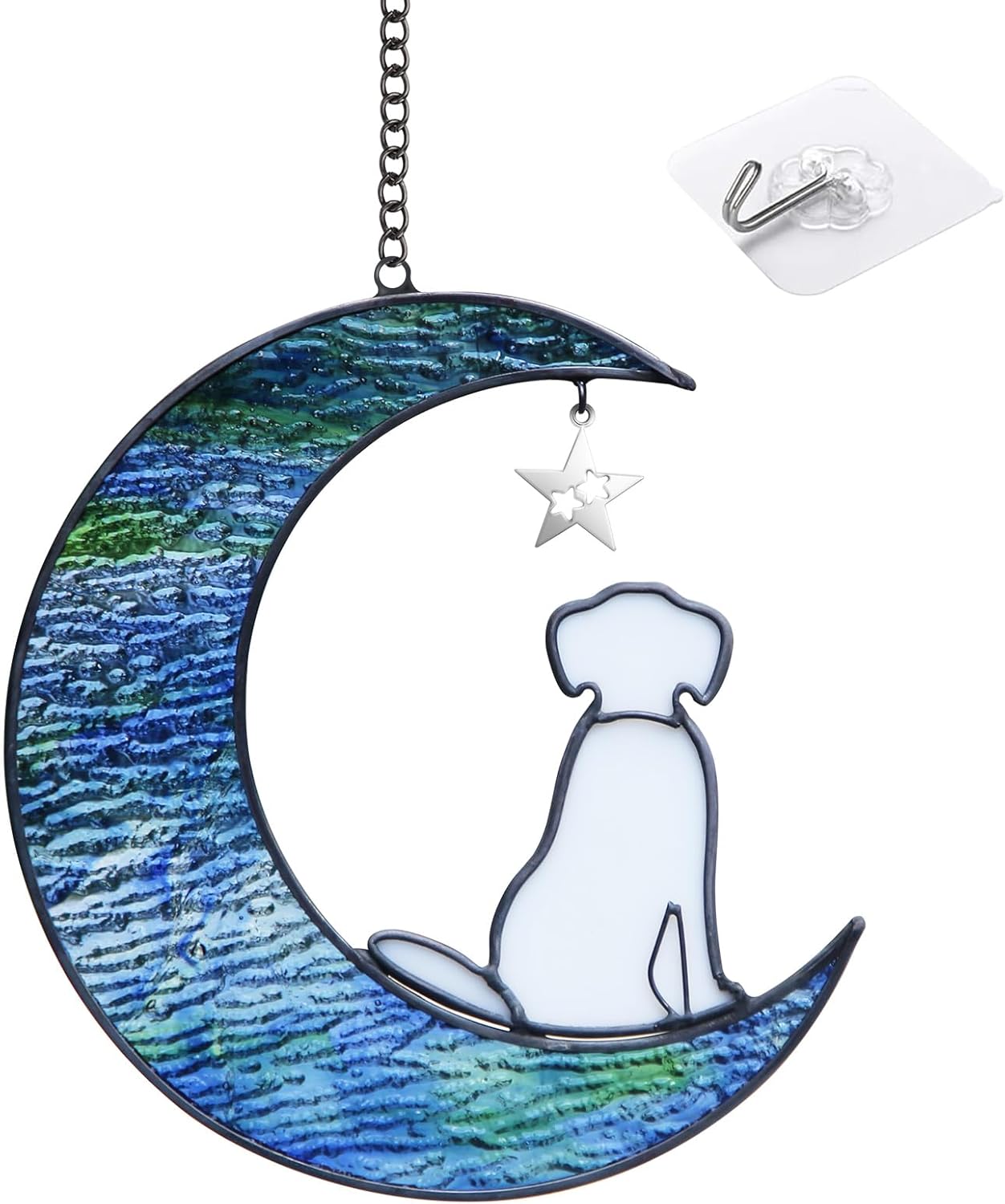 Stained Glass Dog Suncatcher Memorial Gifts for Pet Loss, Window Hanging Decor, Bereavement Gifts in Memory of Dog Passing