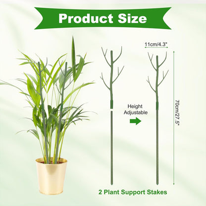 uxcell 2 Pcs Plant Support Stakes, 27.5" Twig Plant Stem Support Structures Garden Branches Plants Supports for House Potted Monstera Plants, Green