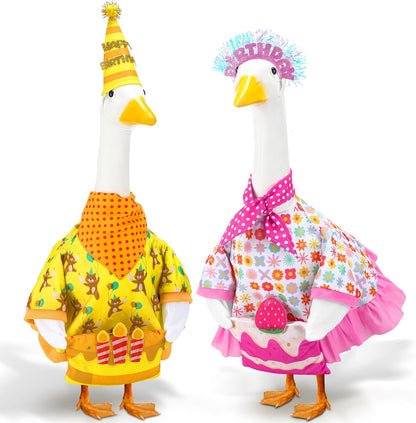 Abbylike Porch Goose Outfits Porch Yard Goose Outfits Clothes Costume Fits Large 23'' Cement for Garden Yard Statue Pathway Decorations