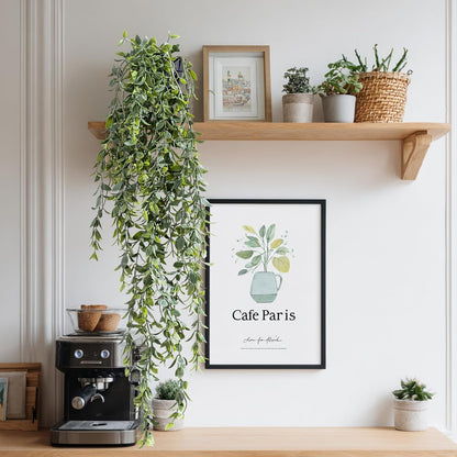 Artificial Hanging Plant 2 Pcs Faux Plant Ivy Vine Faux Eucalyptus Vines Fake Potted Greenery for Wall Living Room Home Shelf Office Bathroom Outdoor Indoor Decor (Type 2)