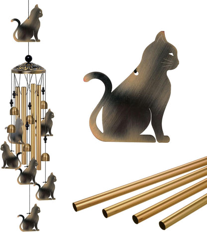Bronze Cats Wind Chimes Decor, Mobile Blessing Wind Bells Decorate, Sympathy Wind Catcher, Memorial Gifts for Mom,Grandma,Woman (Housewarming/Outside/Indoor/Home/Room/Porch/Yard/Garden Decoration)