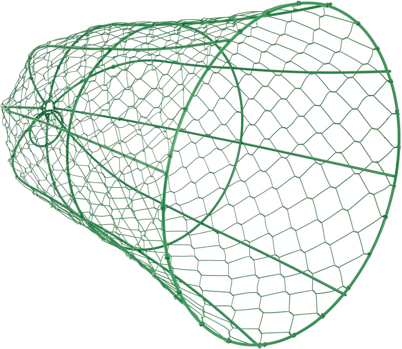 10 PCS Garden Chicken Wire Cloche,13" Diameter x 15.7" Height Large Plant Protector Cover with 40 U-Shaped Ground Nails,Sturdy Metal Cage for Keep Animals Out Garden (Green)