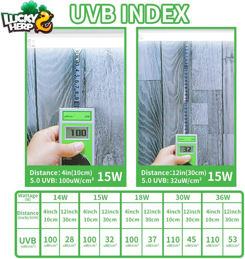 LUCKY HERP 15inch 14W T8 UVB 5.0 Reptile Light, UVA UVB Bulb, Fluorescent Lamp for Reptiles Amphibian