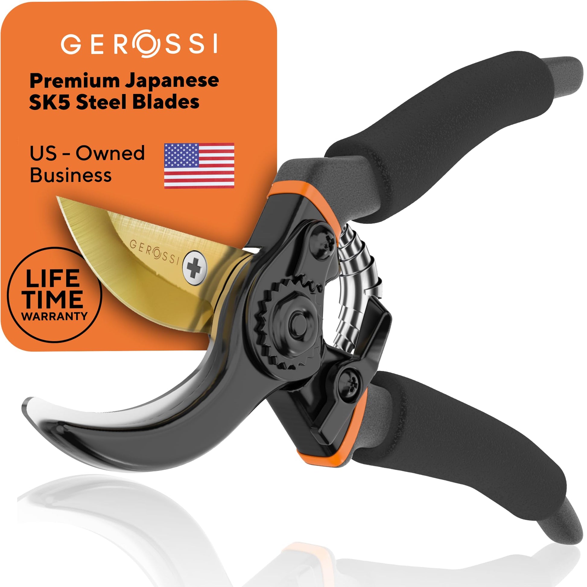 Premium Bypass Pruning Shears for your Garden - Heavy-Duty, Ultra Sharp Pruners w/Soft Cushion Grip